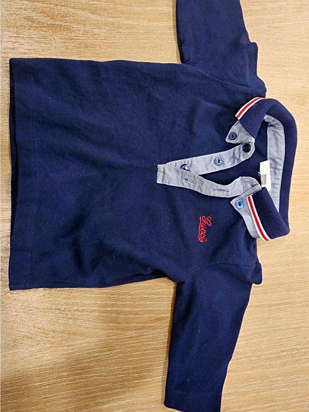 Gucci Navy Polo Shirt for Kids 0-3 month